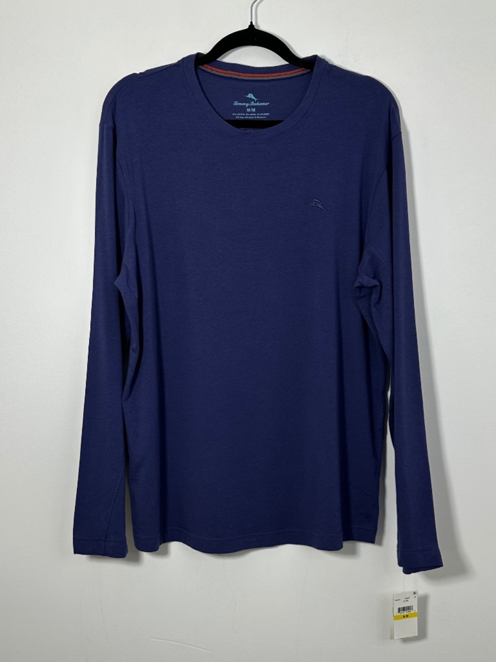 NEW Tommy Bahama Mens Medium Knit Jersey Long-Sleeve Lounge Shirt Navy Blue